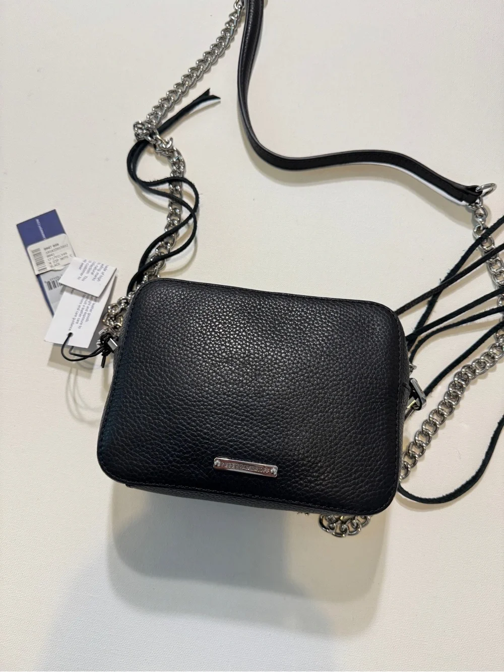 NWT Rebecca Minkoff 4 Zip Moto Camera Black Leather Crossbody Handbag